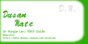 dusan mate business card